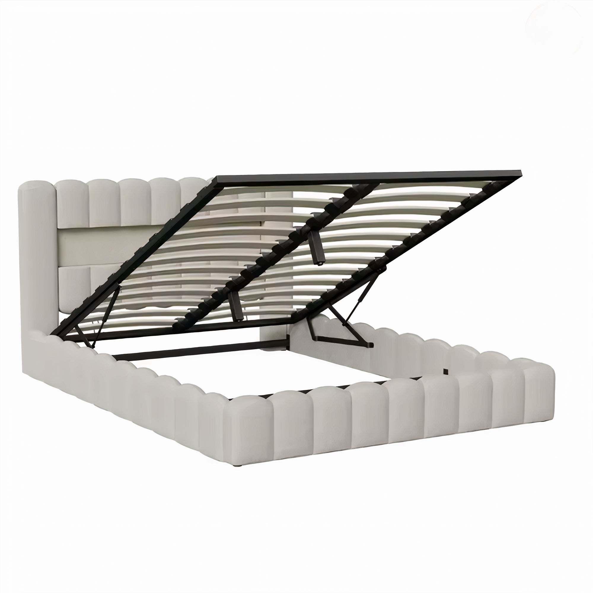 Lit coffre à LED avec prise USB - Modèle Aveline