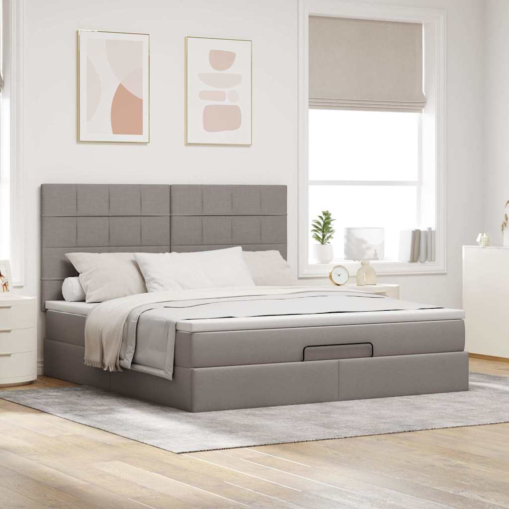 Lit coffre ottoman avec matelas - surmatelas - tête de lit XL - Modèle Eléonore