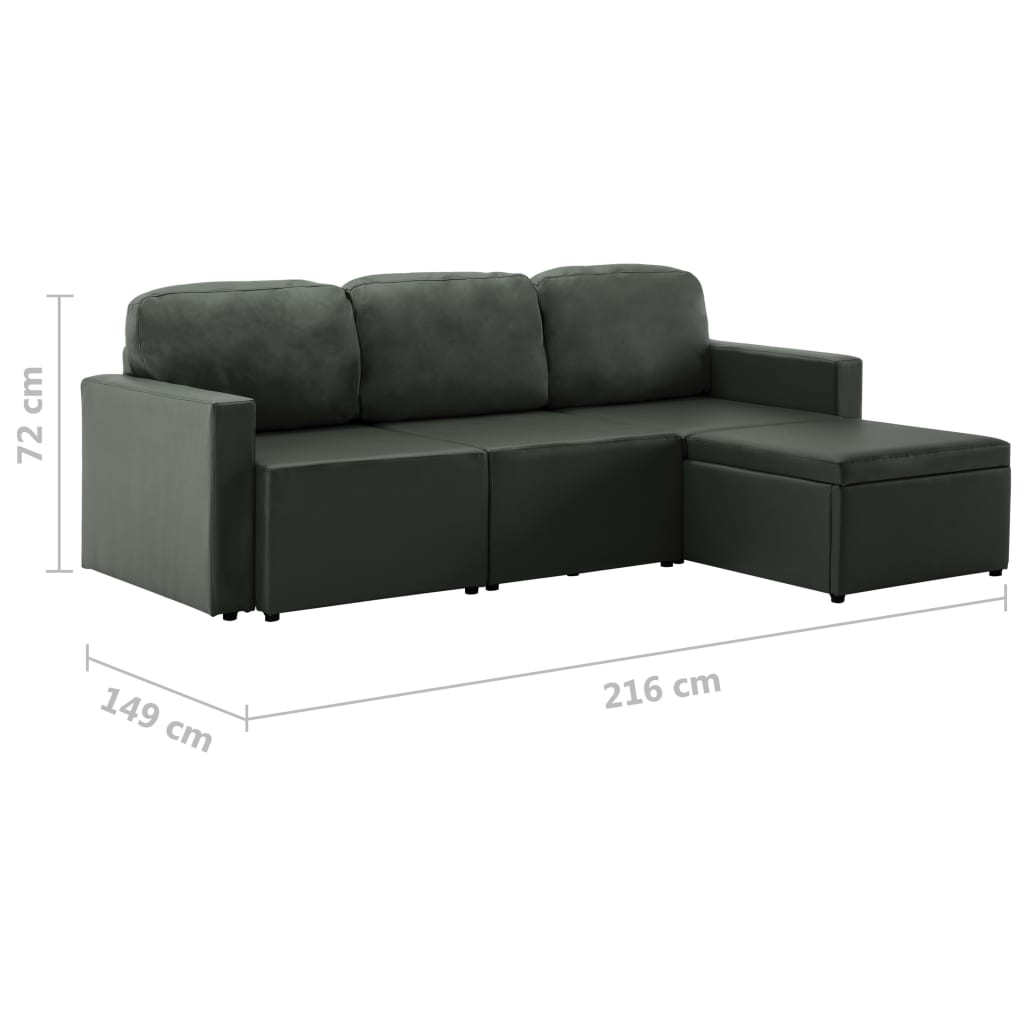 Canapé d'angle convertible en similicuir - Modèle Alma