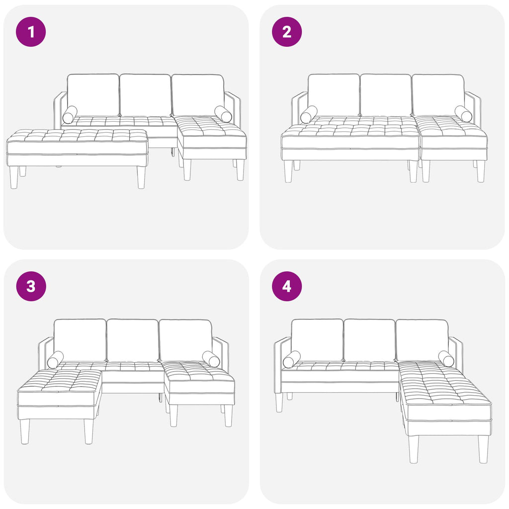 Canapés moderne avec Coussins en Tissu - Modèle Nolan
