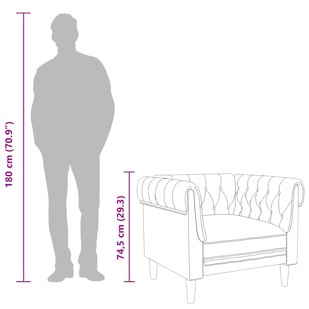 Fauteuil Chesterfield en tissu - Modèle Elliot