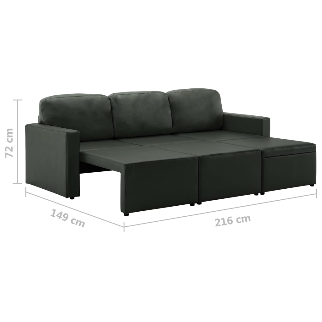 Canapé d'angle convertible en similicuir - Modèle Alma