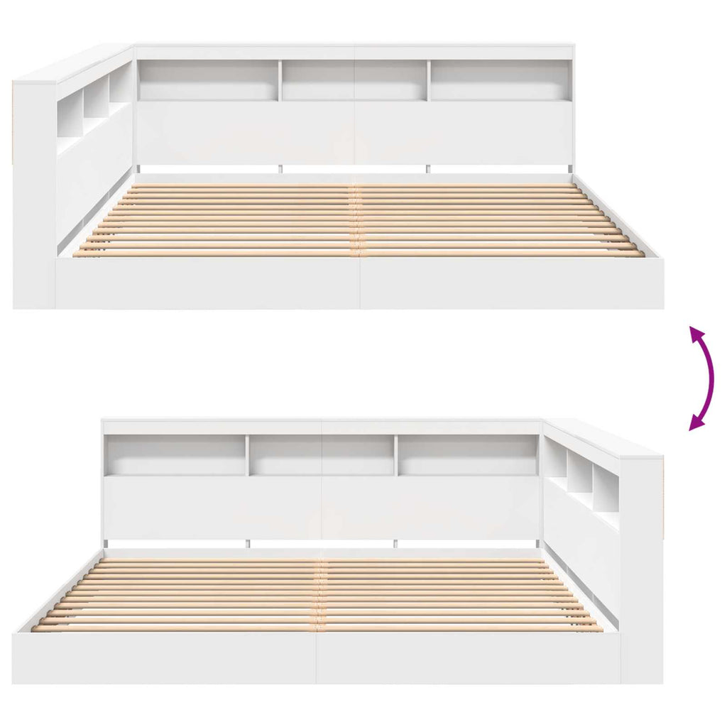 Lit coffre en bois avec bibliothèque intégrée - Modèle Sienna