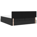 Lit coffre ottoman à LED avce matelas - surmatelas - tête de lit - Modèle Céleste