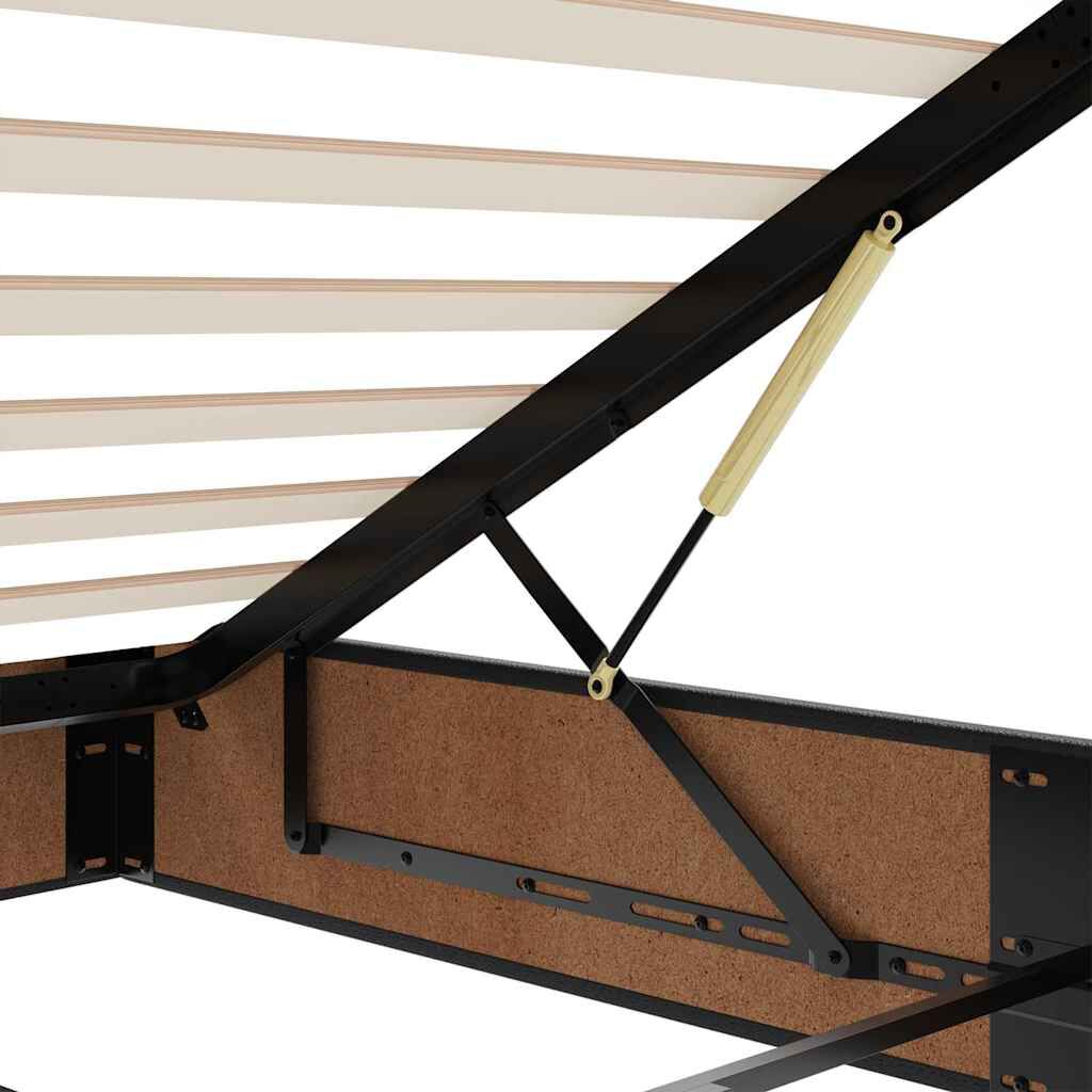 Lit coffre ottoman à LED avce matelas - surmatelas - tête de lit - Modèle Céleste