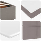 Lit coffre ottoman avec matelas - surmatelas - tête de lit XL - Modèle Eléonore