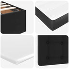 Lit coffre ottoman à LED avce matelas - surmatelas - tête de lit - Modèle Céleste