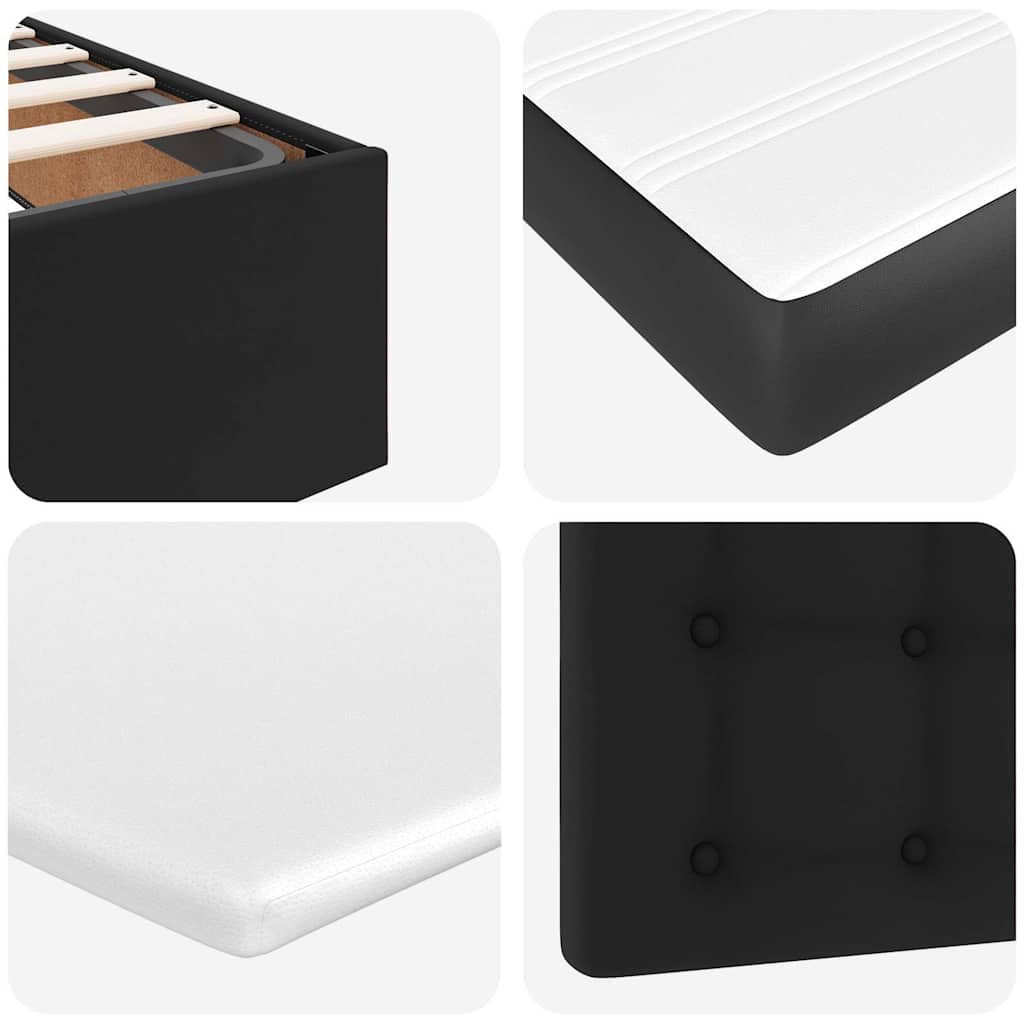 Lit coffre ottoman à LED avce matelas - surmatelas - tête de lit - Modèle Céleste