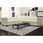 Canapé d'angle Chesterfield en similicuir - Modèle Clément