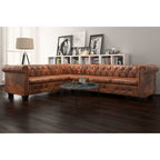 Canapé d'angle Chesterfield en similicuir - Modèle Clément