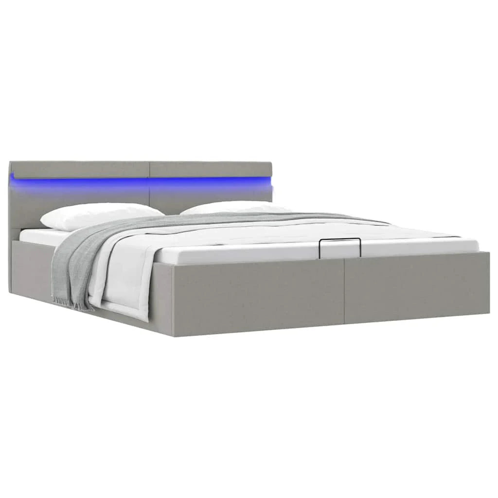 Lit coffre à LED avec rangement hydraulique - Modèle Nova