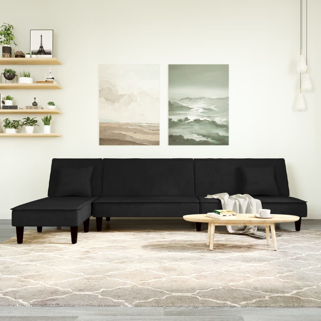 Canapé d'angle convertible en velours - Modèle Timo