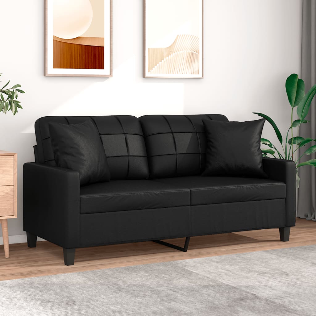 Canapé moderne avec oreillers décoratifs en similicuir - Modèle Lior