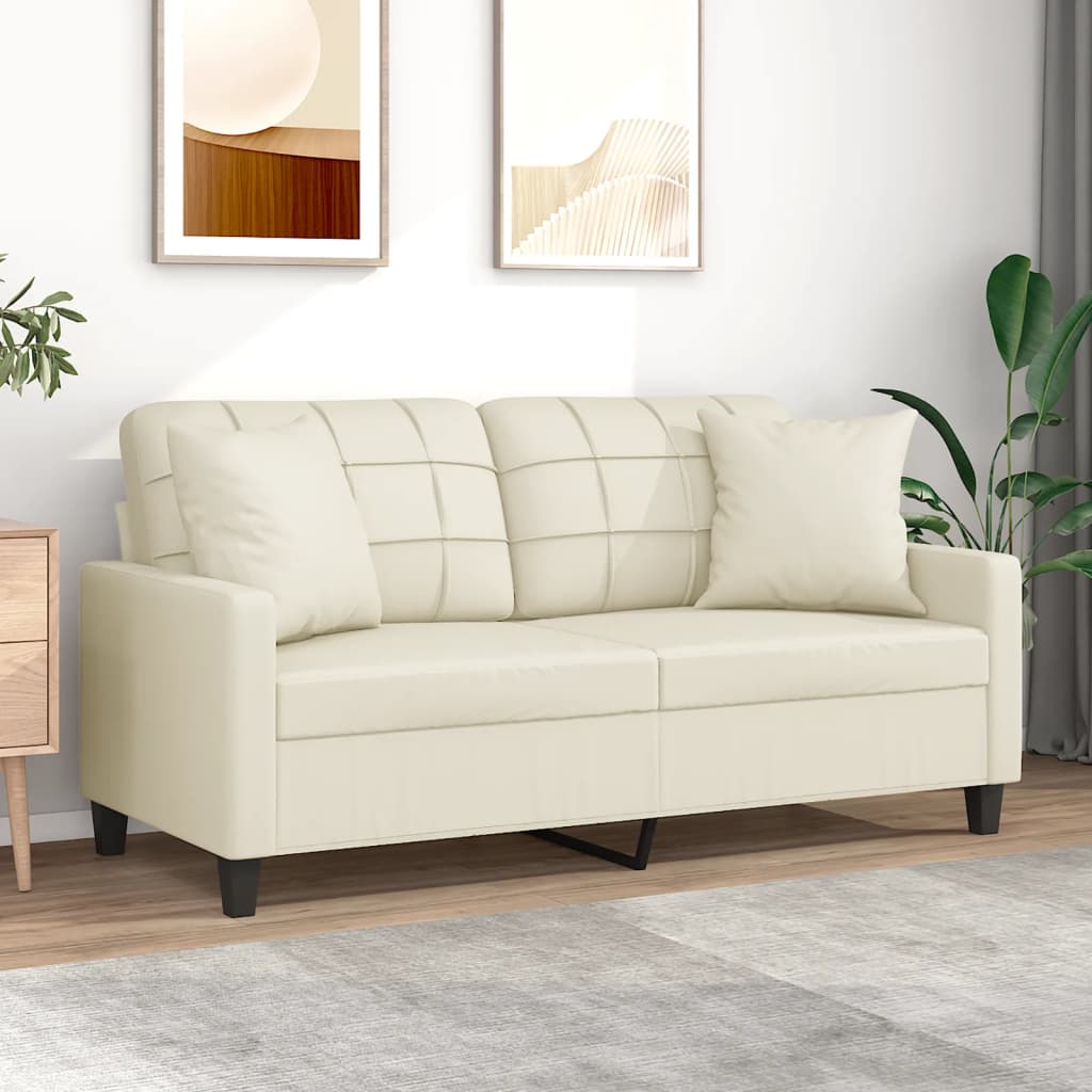 Canapé moderne avec oreillers décoratifs en similicuir - Modèle Lior