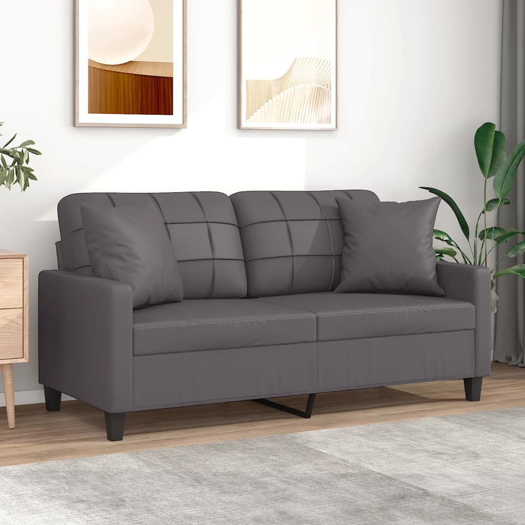 Canapé moderne avec oreillers décoratifs en similicuir - Modèle Lior
