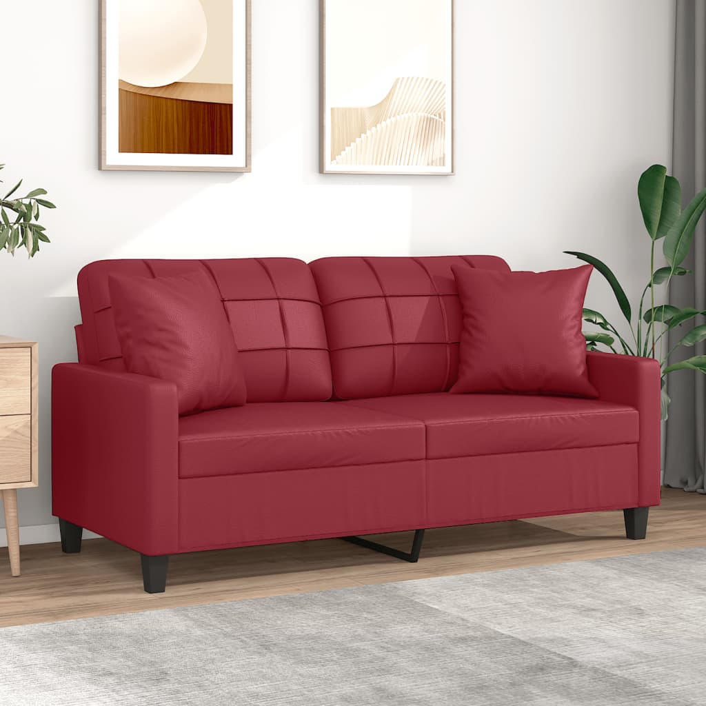 Canapé moderne avec oreillers décoratifs en similicuir - Modèle Lior