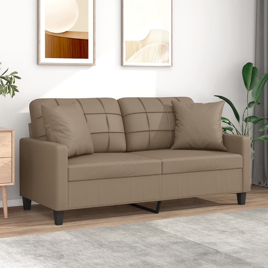 Canapé moderne avec oreillers décoratifs en similicuir - Modèle Lior