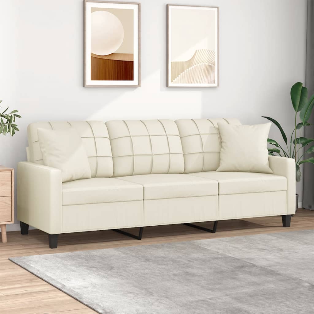 Canapé moderne avec oreillers décoratifs en similicuir - Modèle Lior