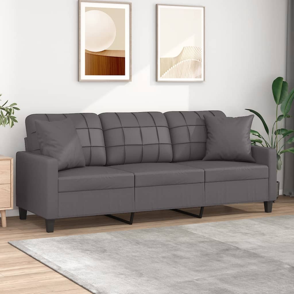 Canapé moderne avec oreillers décoratifs en similicuir - Modèle Lior