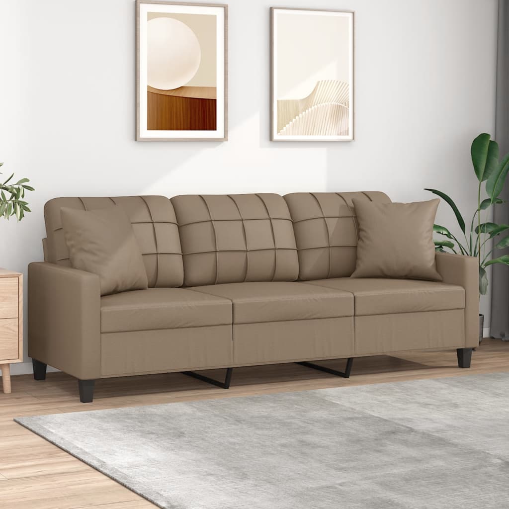Canapé moderne avec oreillers décoratifs en similicuir - Modèle Lior