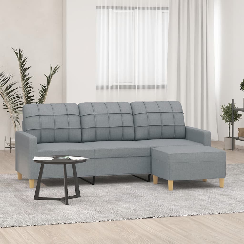 Canapé moderne avec repose-pieds en tissu - Modèle Lucas