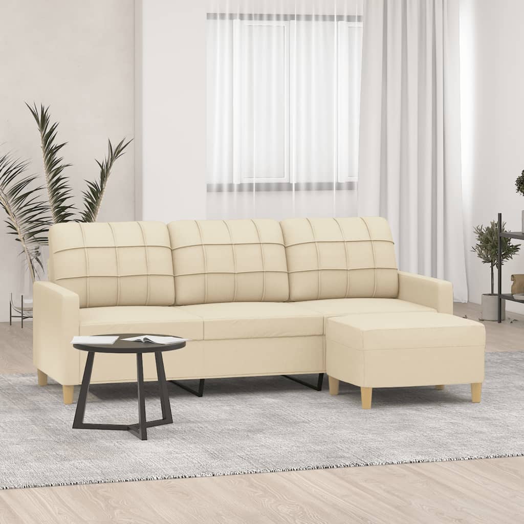 Canapé moderne avec repose-pieds en tissu - Modèle Lucas