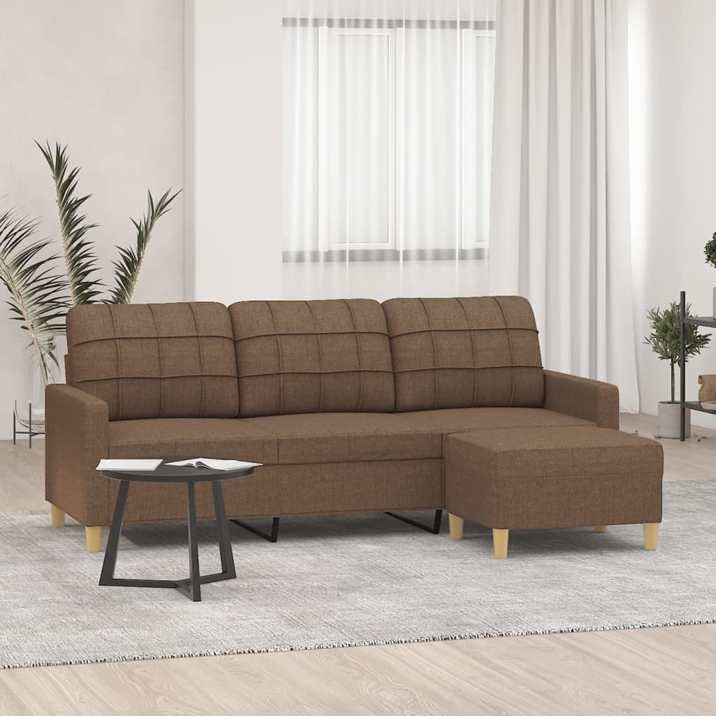 Canapé moderne avec repose-pieds en tissu - Modèle Lucas
