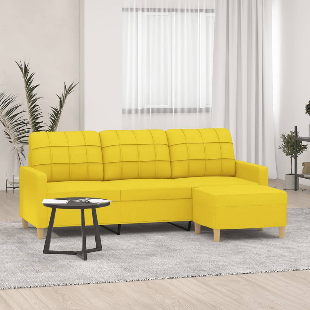 Canapé moderne avec repose-pieds en tissu - Modèle Lucas