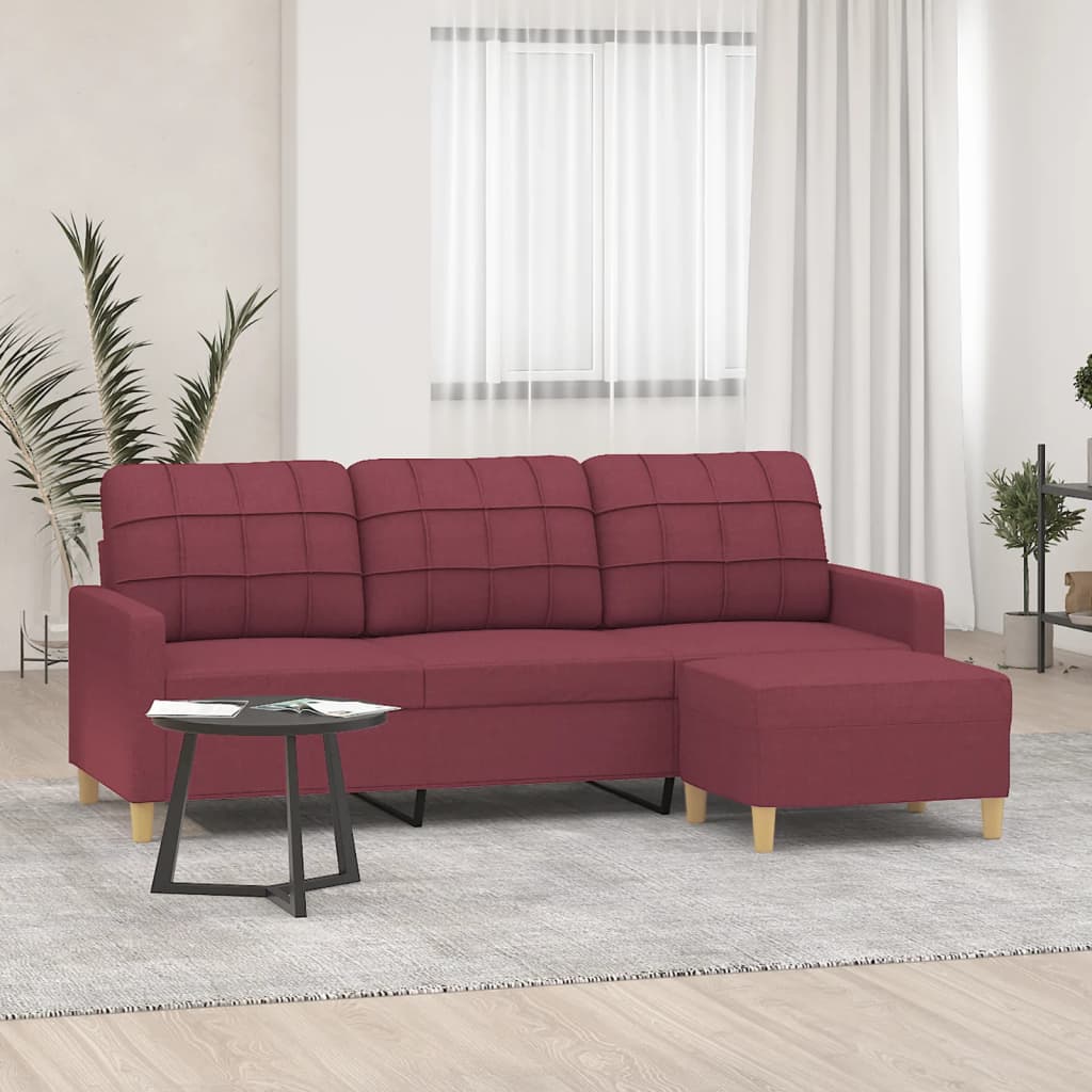 Canapé moderne avec repose-pieds en tissu - Modèle Lucas