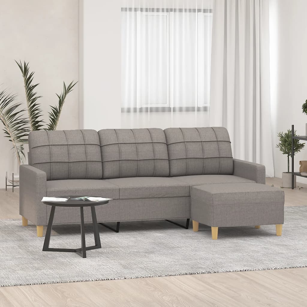 Canapé moderne avec repose-pieds en tissu - Modèle Lucas