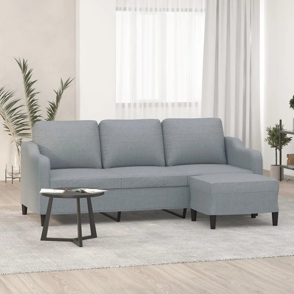 Canapé moderne avec repose-pied en tissu - Modèle Noa