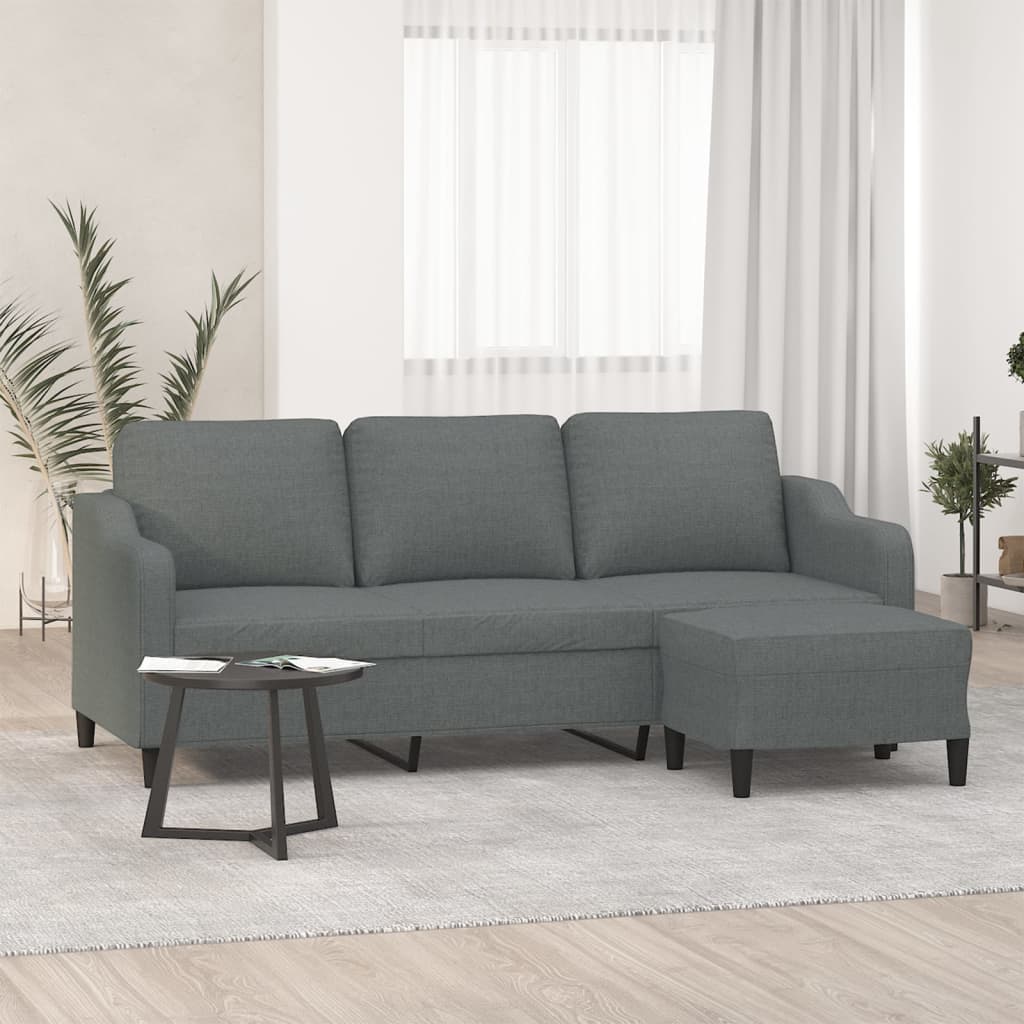 Canapé moderne avec repose-pied en tissu - Modèle Noa