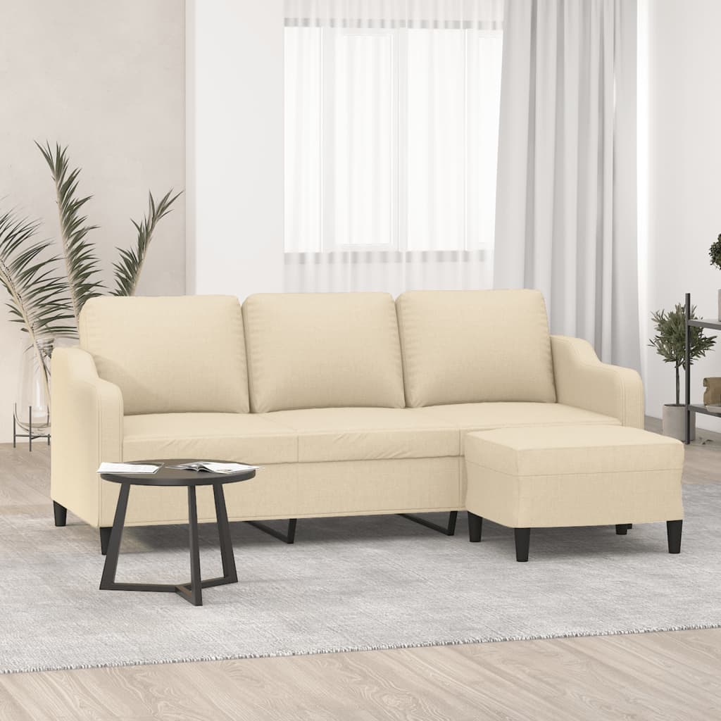 Canapé moderne avec repose-pied en tissu - Modèle Noa