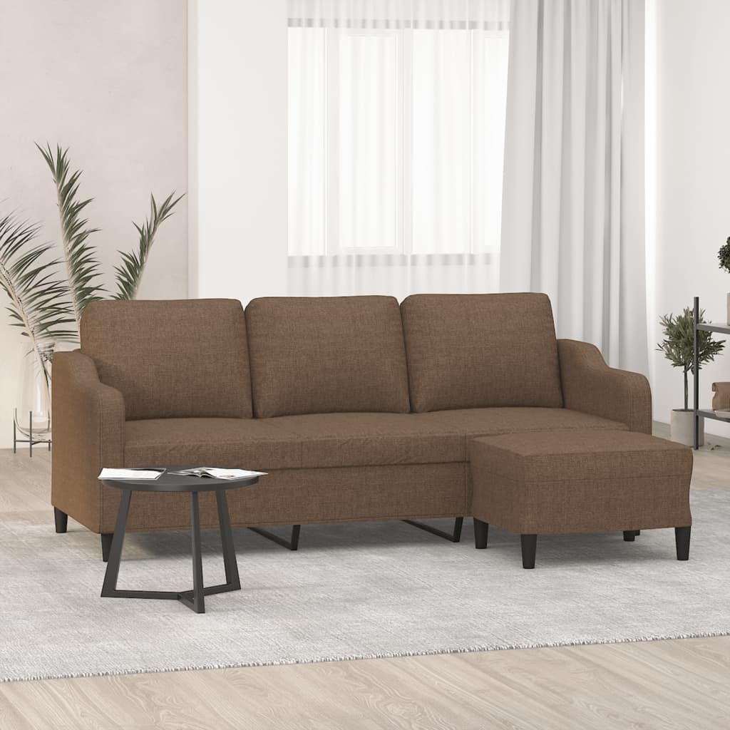 Canapé moderne avec repose-pied en tissu - Modèle Noa