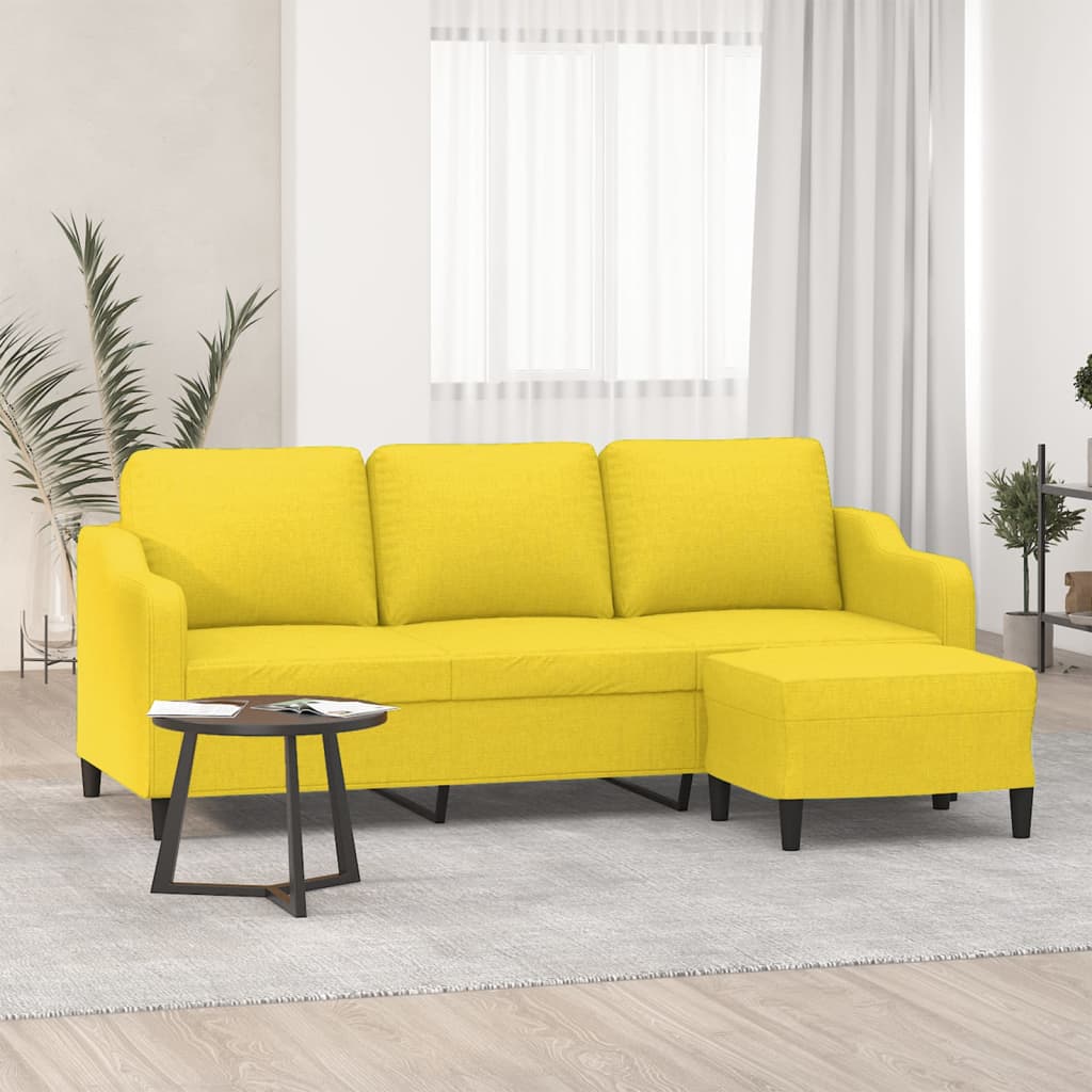 Canapé moderne avec repose-pied en tissu - Modèle Noa