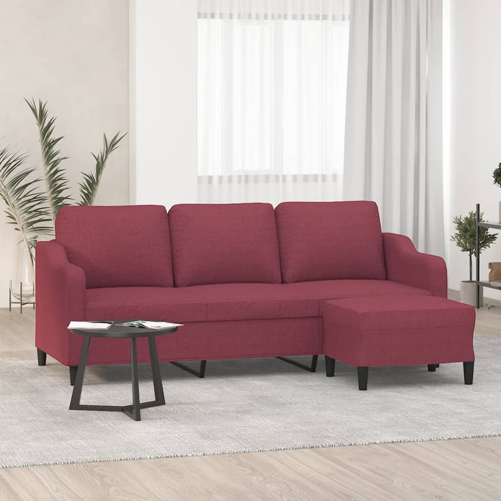 Canapé moderne avec repose-pied en tissu - Modèle Noa