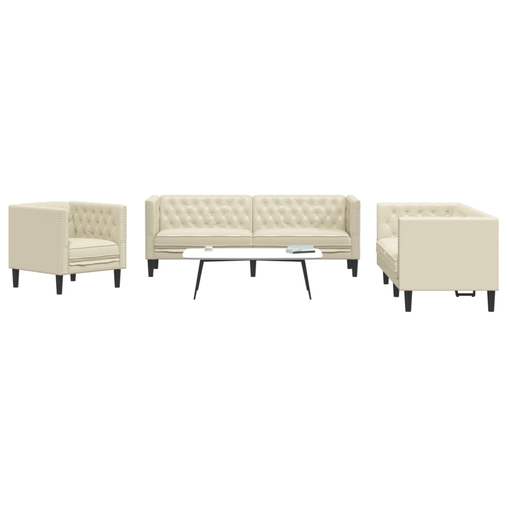 Ensemble de canapé Chesterfield en similicuir - Modèle Arthur