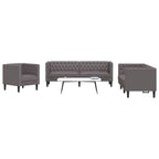Ensemble de canapé Chesterfield en similicuir - Modèle Arthur