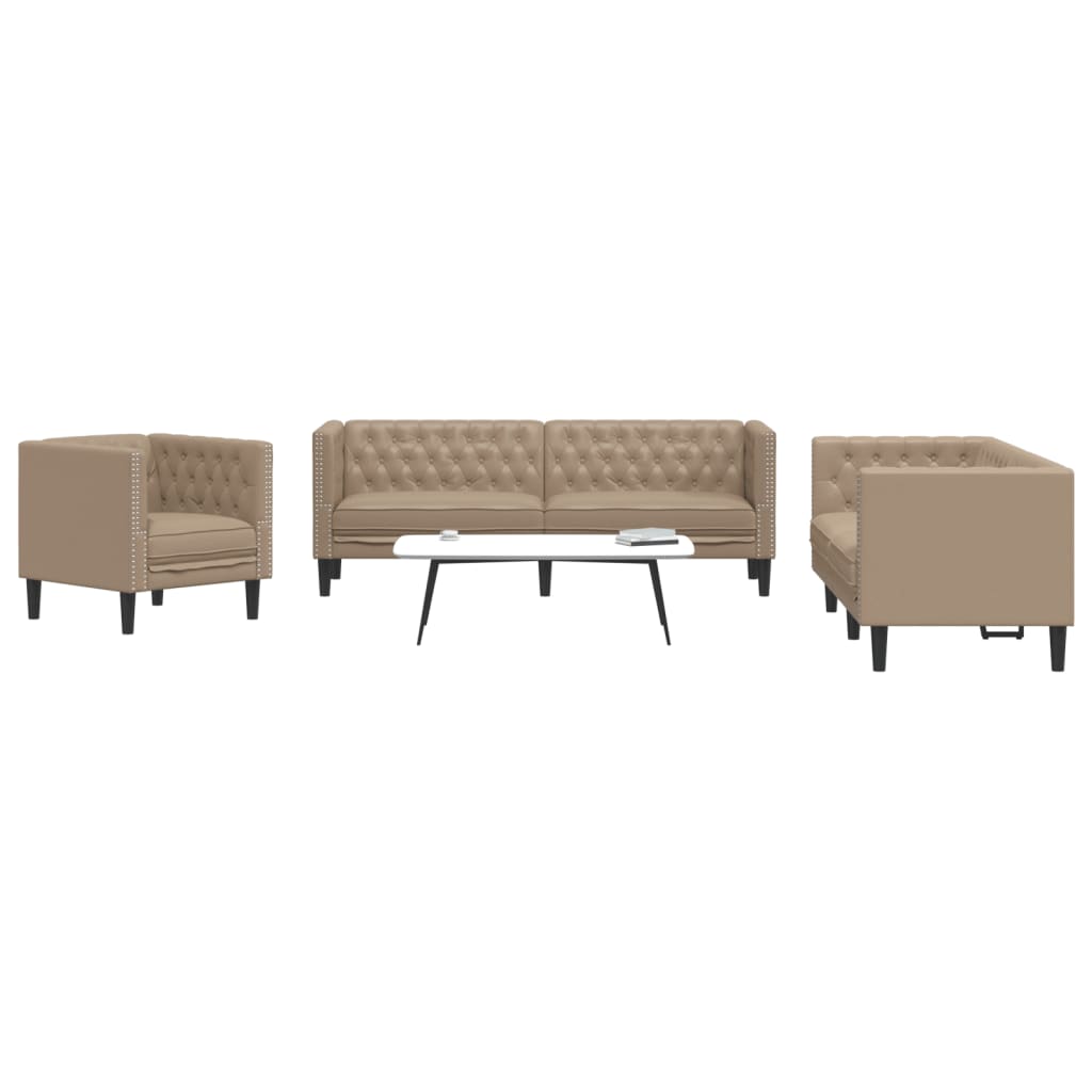 Ensemble de canapé Chesterfield en similicuir - Modèle Arthur