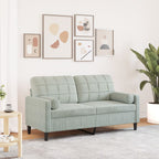 Canapé moderne avec oreillers décoratifs en velours - Modèle Milan