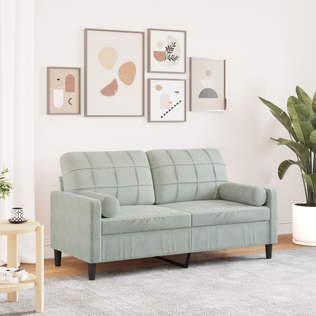 Canapé moderne avec oreillers décoratifs en velours - Modèle Milan