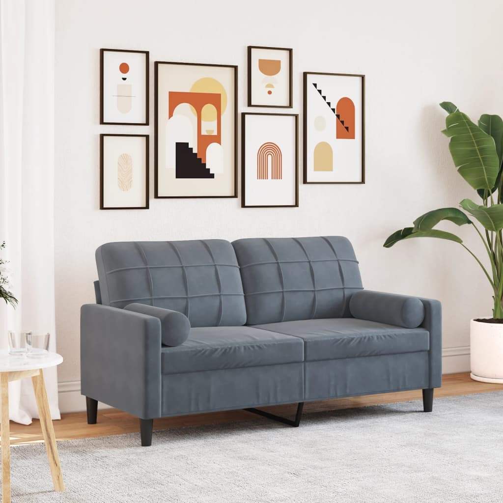 Canapé moderne avec oreillers décoratifs en velours - Modèle Milan