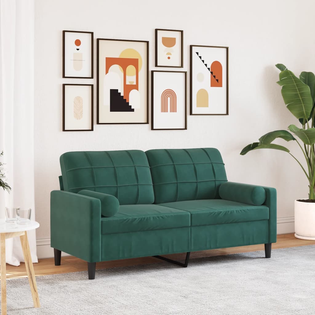Canapé moderne avec oreillers décoratifs en velours - Modèle Milan