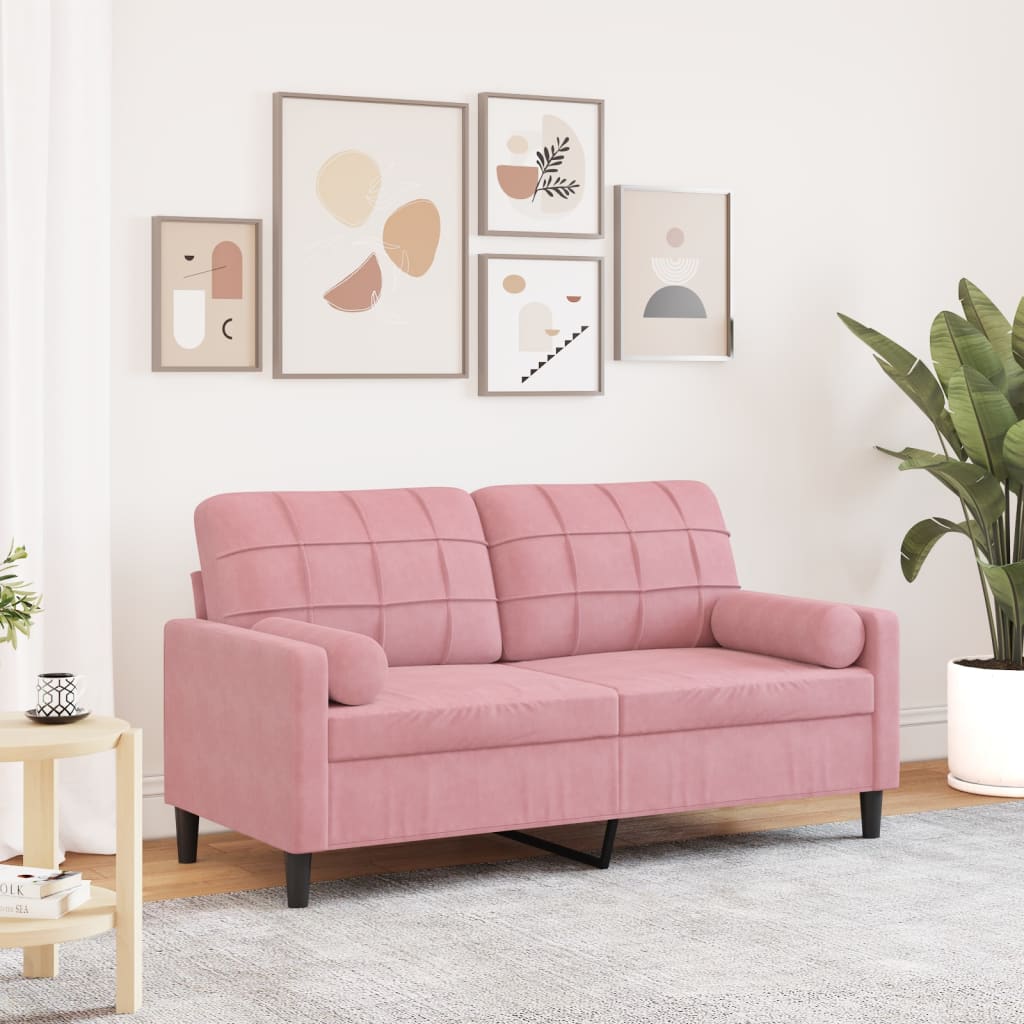 Canapé moderne avec oreillers décoratifs en velours - Modèle Milan