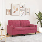 Canapé moderne avec oreillers décoratifs en velours - Modèle Milan