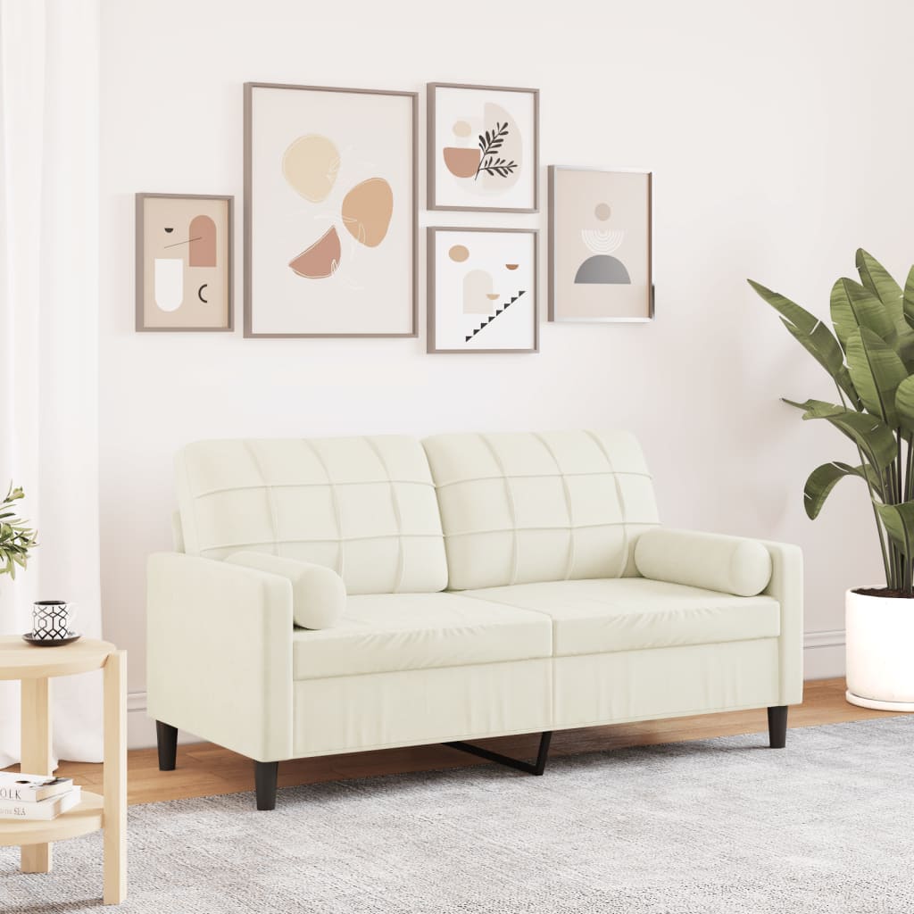 Canapé moderne avec oreillers décoratifs en velours - Modèle Milan