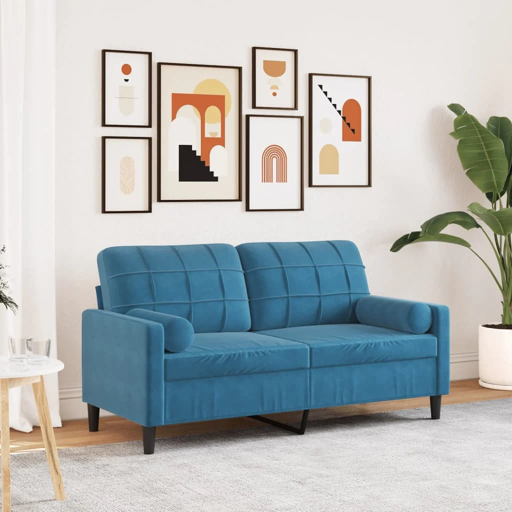 Canapé moderne avec oreillers décoratifs en velours - Modèle Milan