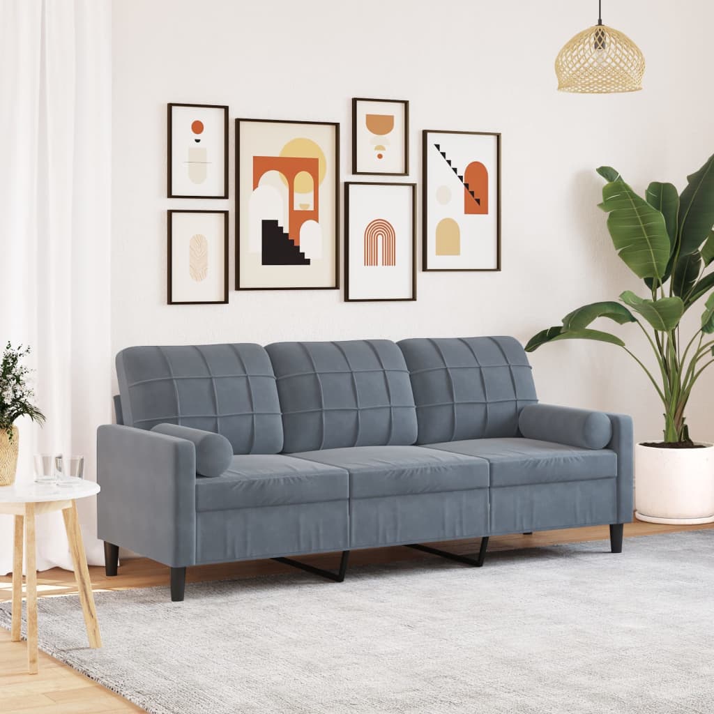 Canapé moderne avec oreillers décoratifs en velours - Modèle Milan