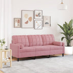 Canapé moderne avec oreillers décoratifs en velours - Modèle Milan