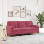 Canapé moderne avec oreillers décoratifs en velours - Modèle Milan